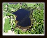 Aerial image of [5764] Englewright Lake in Newaygo, MI with Black Wood frame