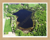 Aerial image of [5764] Englewright Lake in Newaygo, MI with Natural Wood frame