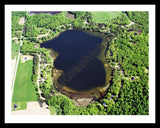 Aerial image of [5764] Englewright Lake in Newaygo, MI with Black Metal frame