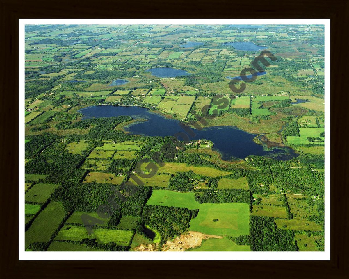 Aerial image of [5766] Fair Lake in Barry, MI with Black Wood frame