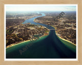 Aerial image of [5769] Port Huron/Sarnia in St. Clair, Mi with Natural Wood frame