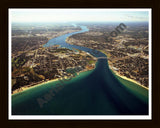 Aerial image of [5769] Port Huron/Sarnia in St. Clair, Mi with Black Wood frame