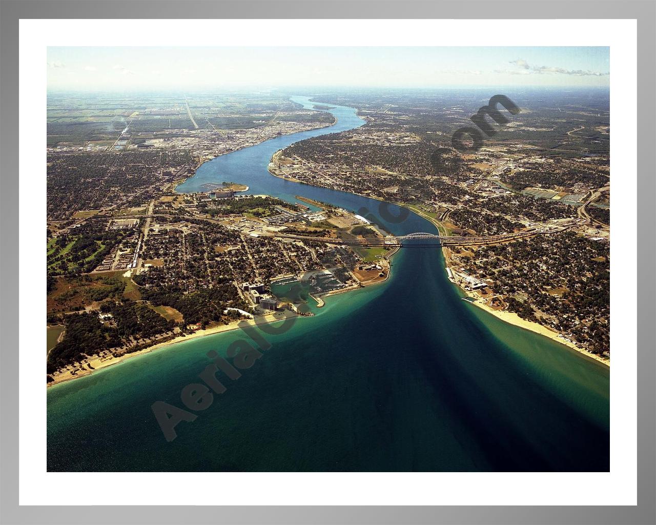 Aerial image of [5769] Port Huron/Sarnia in St. Clair, Mi with Silver Metal frame