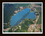 Aerial image of [5770] Fish Lake in Lagrange/Steuban, MI with Black Wood frame