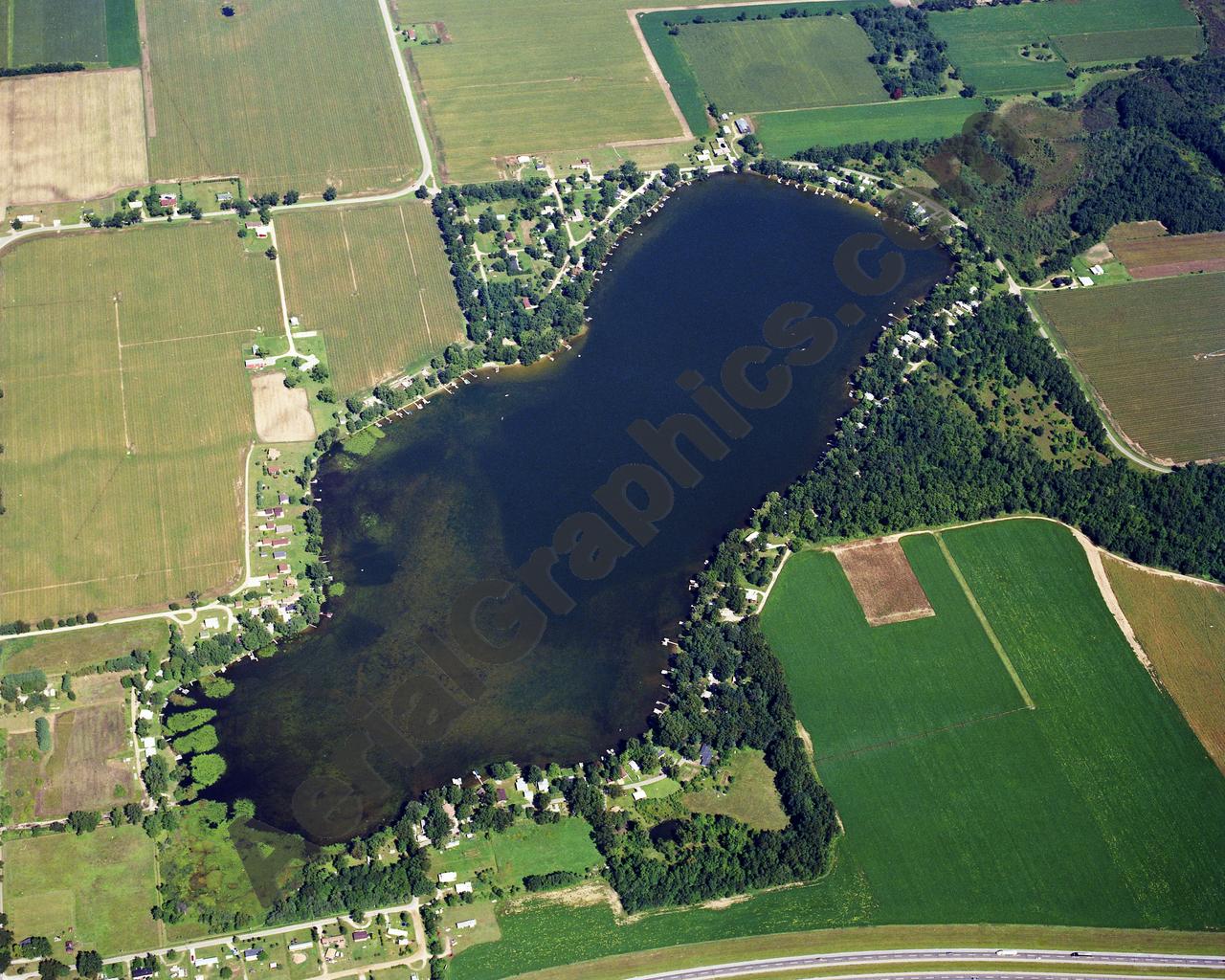 Aerial image of [5772] Fish Lake in St Joseph, MI with Canvas Wrap frame