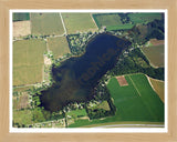 Aerial image of [5772] Fish Lake in St Joseph, MI with Natural Wood frame