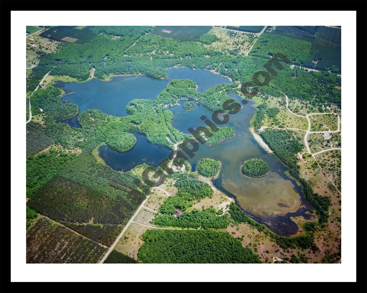 Aerial image of [5773] Five Lakes in Otsego, MI with Black Metal frame