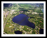 Aerial image of [5774] Fonda Lake in Livingston, MI with Black Metal frame