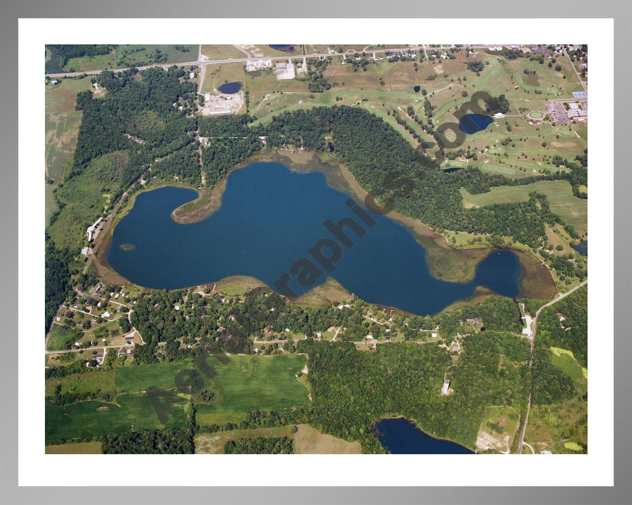 Aerial image of [5776] Fox Lake in Steuben, IN with Silver Metal frame