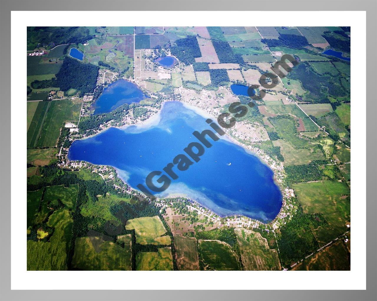 Aerial image of [5777] Lake Gage  in Steuben, IN with Silver Metal frame