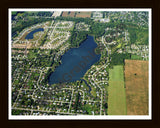 Aerial image of [5778] Lake Geneva in Clinton, MI with Black Wood frame