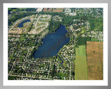 Aerial image of [5778] Lake Geneva in Clinton, MI with Silver Metal frame