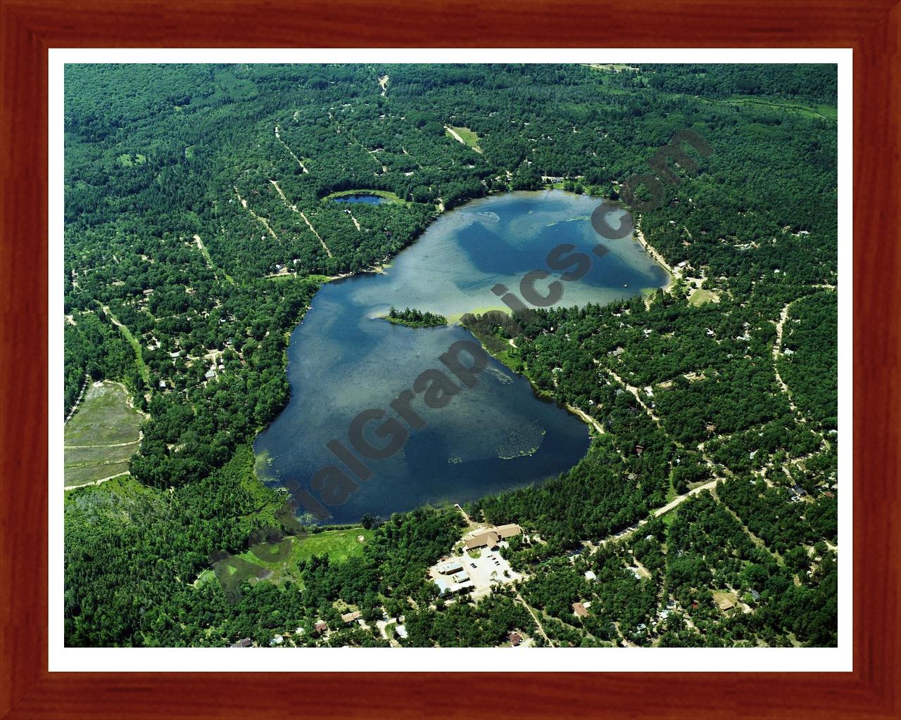 Aerial image of [5779] Geneva in Montmorency, MI with Cherry Wood frame