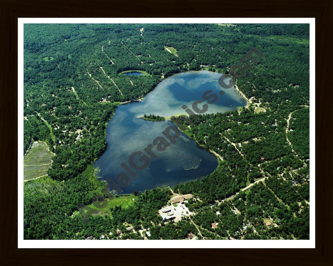 Aerial image of [5779] Geneva in Montmorency, MI with Black Wood frame