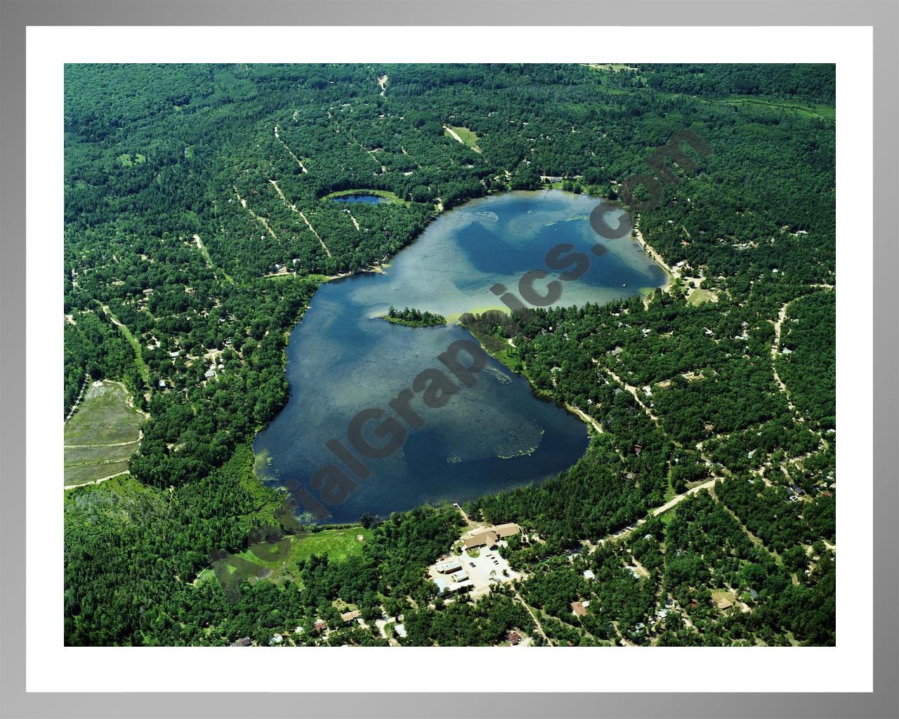 Aerial image of [5779] Geneva in Montmorency, MI with Silver Metal frame