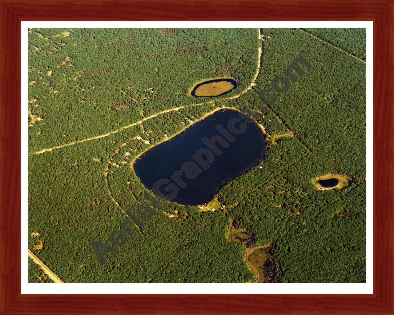 Aerial image of [5781] Gifford Lake in Lake, MI with Cherry Wood frame