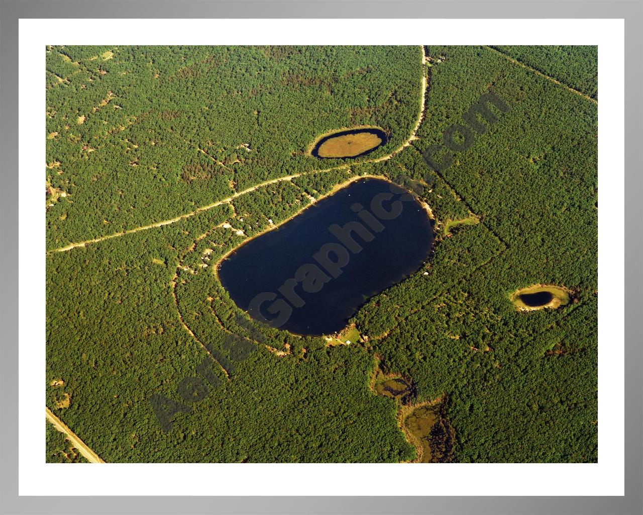 Aerial image of [5781] Gifford Lake in Lake, MI with Silver Metal frame