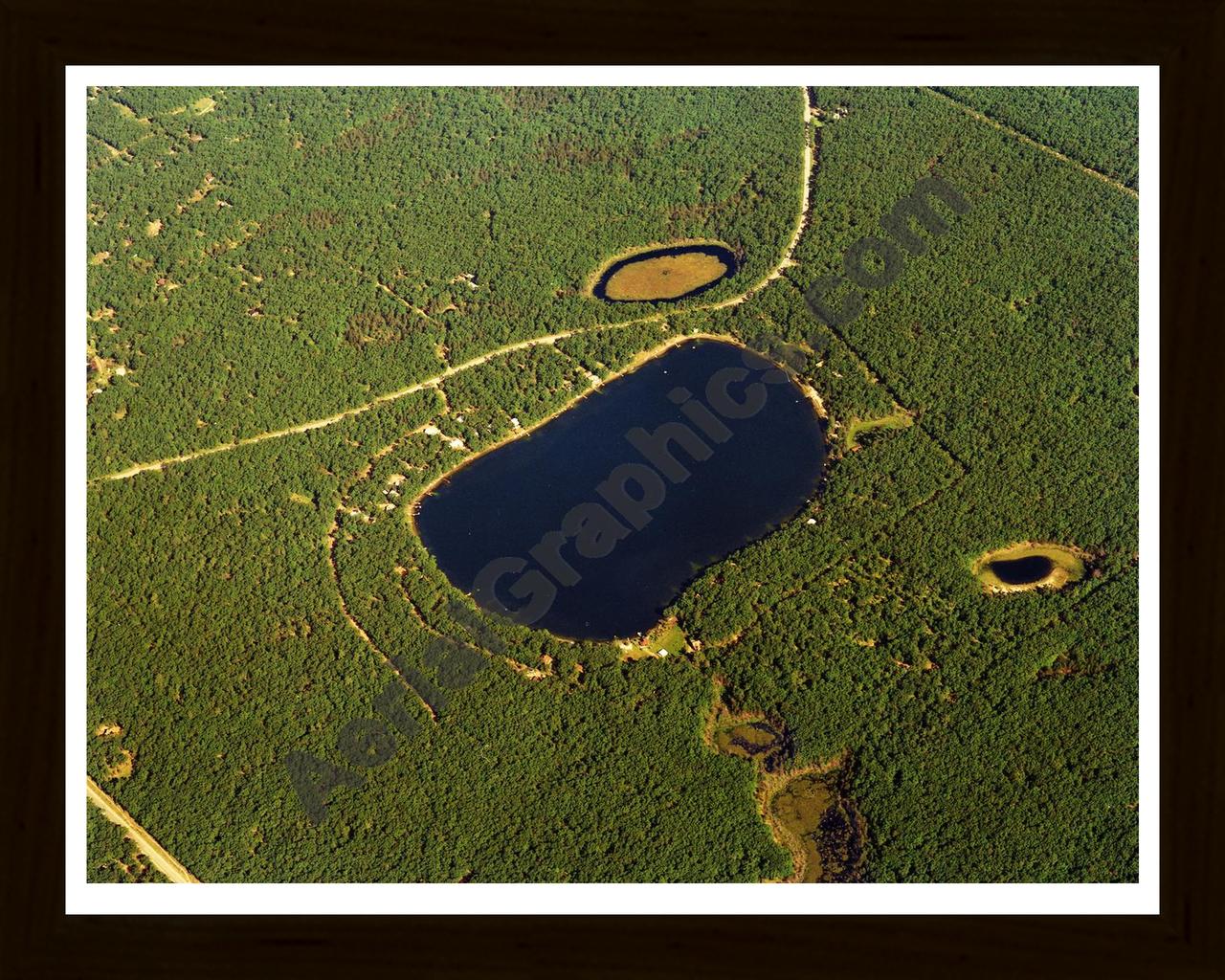 Aerial image of [5781] Gifford Lake in Lake, MI with Black Wood frame