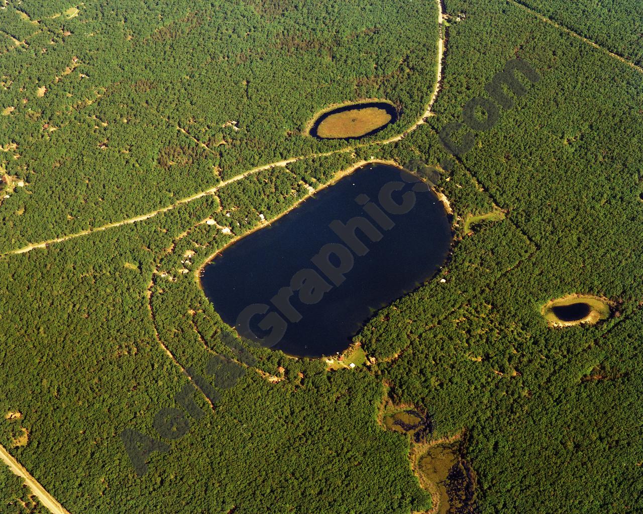 Aerial image of [5781] Gifford Lake in Lake, MI with Canvas Wrap frame