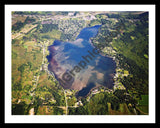 Aerial image of [5783] Gilletts Lake in Jackson, MI with Black Metal frame