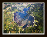 Aerial image of [5783] Gilletts Lake in Jackson, MI with Black Wood frame