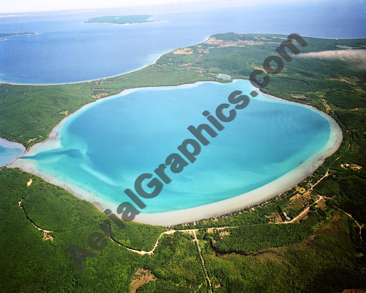 Aerial image of [5785] Glen Lake (Big) in Leelanau, MI with No frame