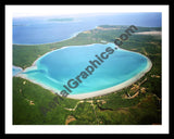 Aerial image of [5785] Glen Lake (Big) in Leelanau, MI with Black Metal frame