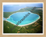 Aerial image of [5785] Glen Lake (Big) in Leelanau, MI with Natural Wood frame