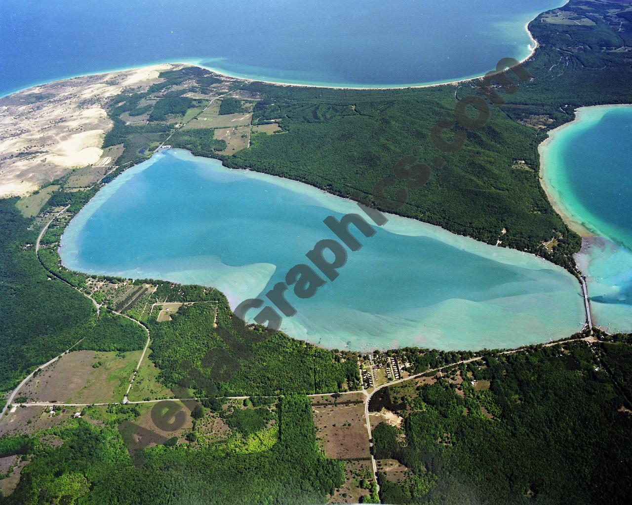 Aerial image of [5786] Little Glen in Leelanau, MI with Canvas Wrap frame