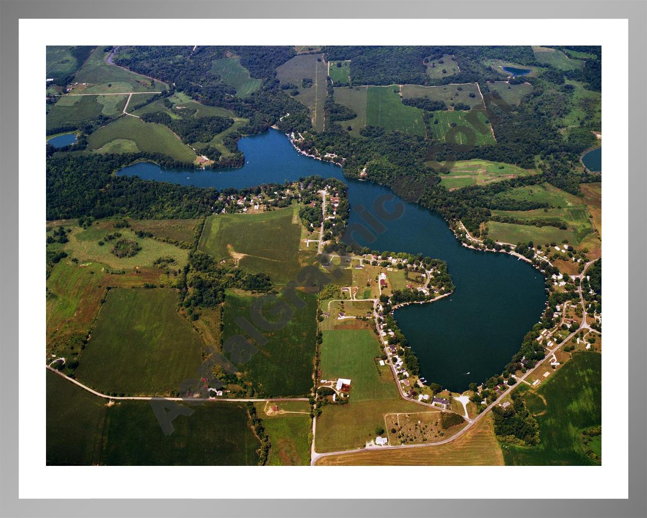 Aerial image of [5787] Golden Lake in Steuben, IN with Silver Metal frame