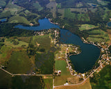 Aerial image of [5787] Golden Lake in Steuben, IN with Canvas Wrap frame