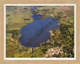 Aerial image of [5788] Grass Lake in Jackson, MI with Natural Wood frame