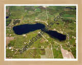 Aerial image of [5791] Hackert Lake  in Mason, MI with Natural Wood frame