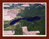 Aerial image of [5792] Half Moon Lake in Gratiot, MI with Cherry Wood frame