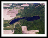 Aerial image of [5792] Half Moon Lake in Gratiot, MI with Black Metal frame