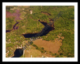 Aerial image of [5793] Half Moon Lake in Clare, MI with Black Metal frame