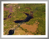 Aerial image of [5793] Half Moon Lake in Clare, MI with Silver Metal frame