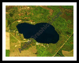 Aerial image of [5794] Halls Lake in Isabella, MI with Black Metal frame