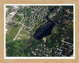 Aerial image of [5796] Harvey Lake in Oakland, MI with Natural Wood frame