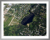 Aerial image of [5796] Harvey Lake in Oakland, MI with Silver Metal frame