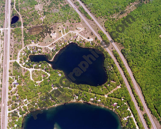 Aerial image of [5797] Hatch Lake in Otsego, MI with No frame