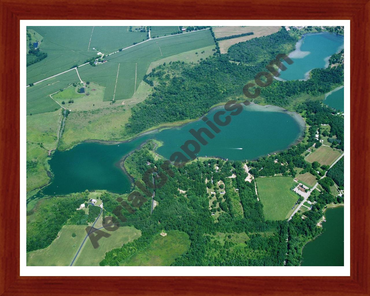 Aerial image of [5798] Havens Lake in St Joseph, MI with Cherry Wood frame