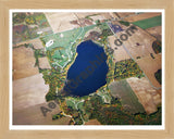 Aerial image of [5801] Hemlock Lake in Cass, MI with Natural Wood frame