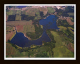 Aerial image of [5803] Hogback Lake in Steuben, MI with Black Wood frame