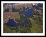 Aerial image of [5803] Hogback Lake in Steuben, MI with Black Metal frame