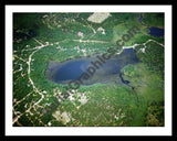 Aerial image of [5807] Wildfowl Lake in Montmorency, MI with Black Metal frame