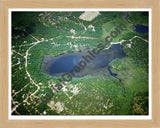 Aerial image of [5807] Wildfowl Lake in Montmorency, MI with Natural Wood frame