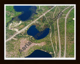 Aerial image of [5808] Horseshoe Lake in Crawford, MI with Black Wood frame