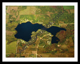 Aerial image of [5809] Horseshoe Lake in Montcalm, MI with Black Metal frame