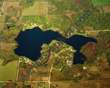 Aerial image of [5809] Horseshoe Lake in Montcalm, MI with Canvas Wrap frame